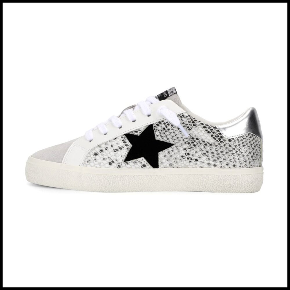 Women's Slip On Sneakers Casual Fashion Grey Metallic Snake Traction